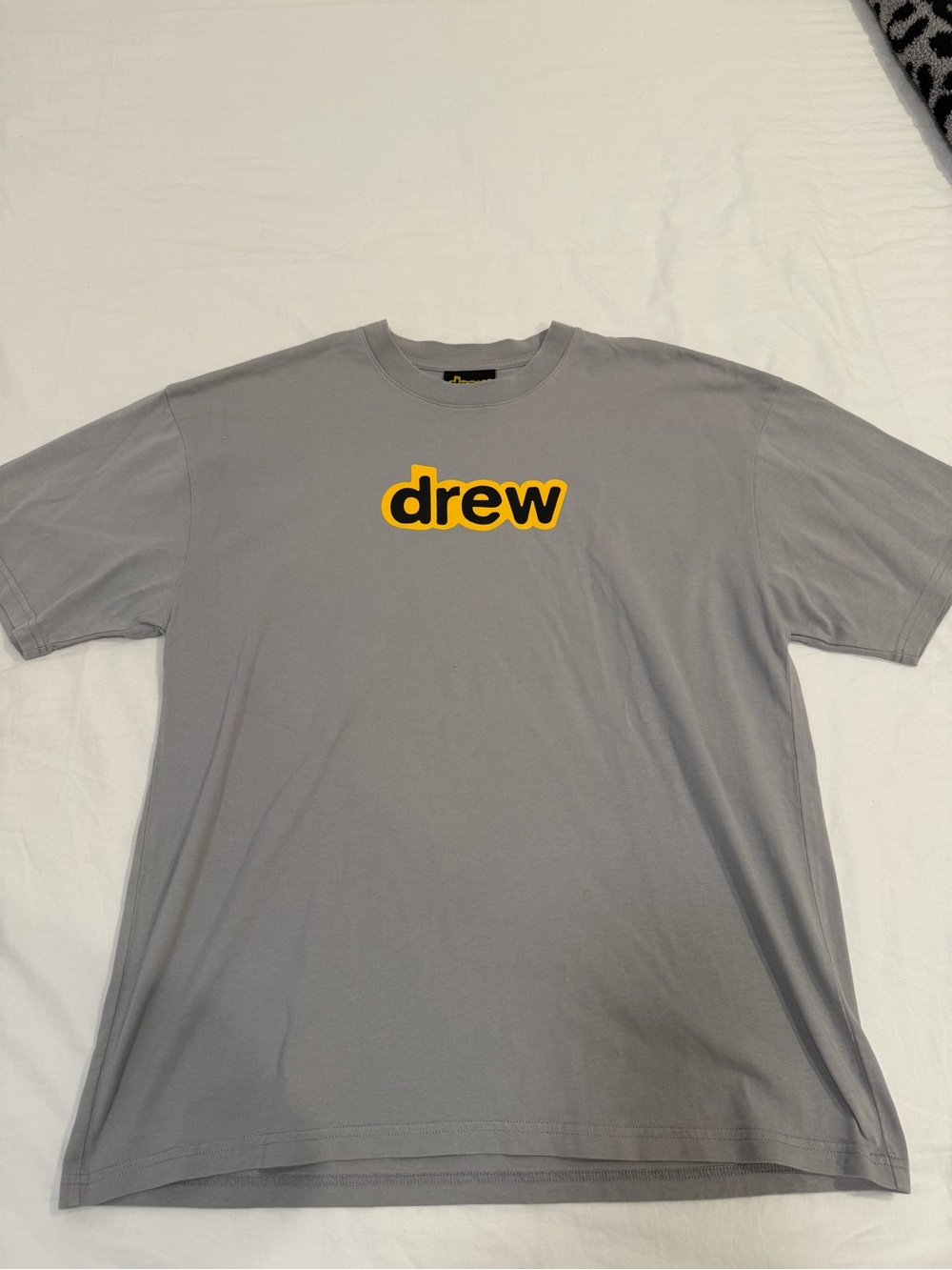 DREW Gray Tee with Yellow Logo